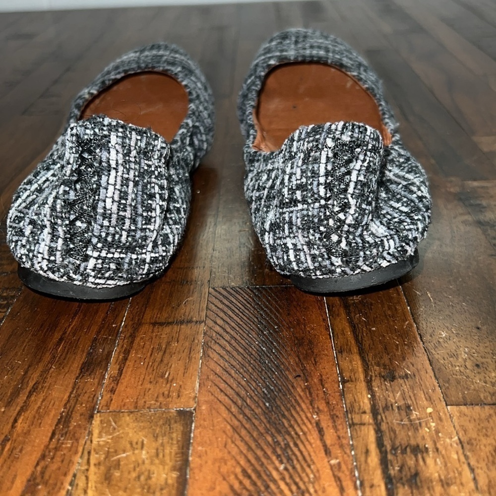 Lucky Brand Flats tweed black and gray woven fabric size 7.5 - Picture 4 of 11
